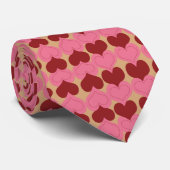 Cravate Graphique de coeur rouge et rose (Roulé)