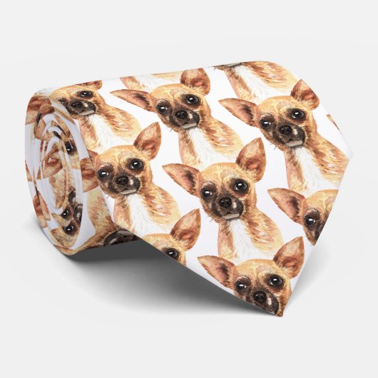 Cravate Graphique de Cute Chihuahua (Roulé)