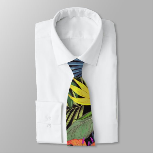 Cravate Graphique de fleur d'Aloha de Hawaii tropical (Attaché)