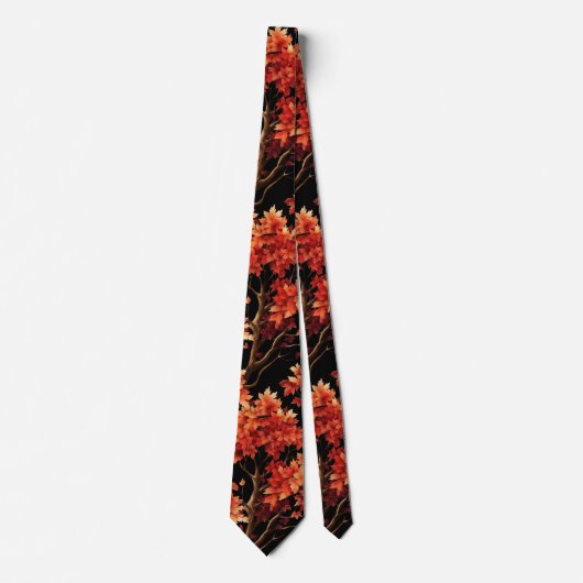 Cravate Graphique Motif sans couture Red Fall Maple Tree (Devant)