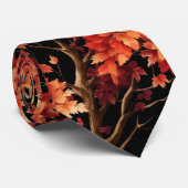 Cravate Graphique Motif sans couture Red Fall Maple Tree (Roulé)