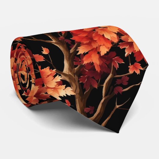 Cravate Graphique Motif sans couture Red Fall Maple Tree (Roulé)