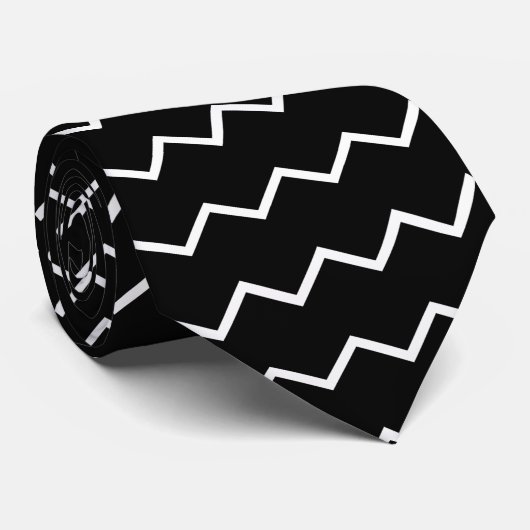 Cravate graphique noir et blanc (Roulé)