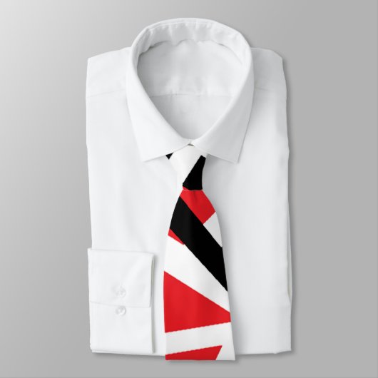 Cravate Graphique rouge, noir et blanc (Attaché)