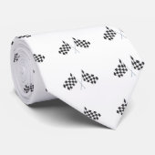 Cravate graphisme de drapeaux à damier de course (Roulé)