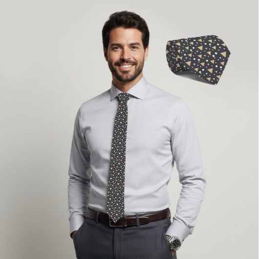 Cravate Graphite Geometry Luxe Tie