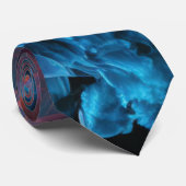 Cravate Gras Abstrait Liquide Bleu Noir Violet (Roulé)