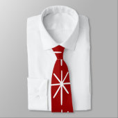 Cravate Gras Christmas Star MOD Mid-Century Red Snowflake (Attaché)