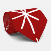 Cravate Gras Christmas Star MOD Mid-Century Red Snowflake (Roulé)