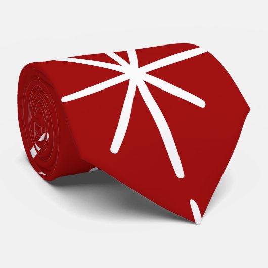Cravate Gras Christmas Star MOD Mid-Century Red Snowflake (Roulé)