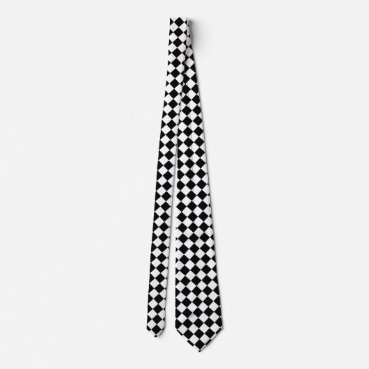 Cravate Gras noir et blanc Chevron Motif classique (Dos)