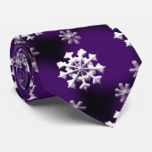 Cravate Gras Snowflakes À Couleur Violette (Roulé)