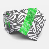 Cravate Gravata com traços preto e detalhe verde (Roulé)