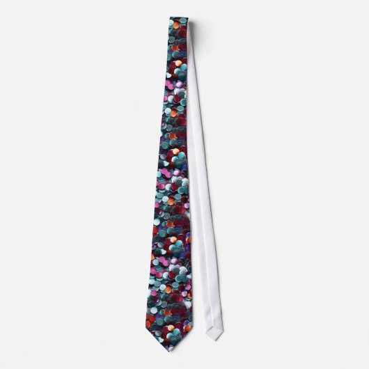 Cravate Gravure de paillettes multicolores (Devant)