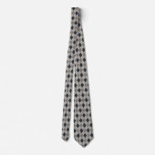 Cravate Gray And Black Argyle Necktie (Dos)