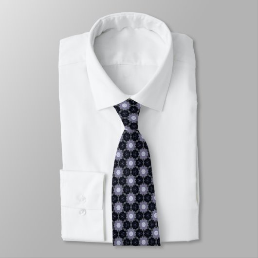 Cravate Gray and Black Quilt Pattern Neck Tie (Attaché)