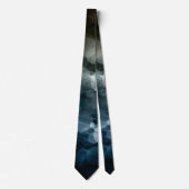 Cravate Gray & Blue Abstract Bokeh Pattern Men's Tie (Devant)
