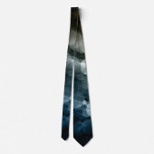 Cravate Gray & Blue Abstract Bokeh Pattern Men's Tie (Dos)