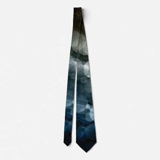 Cravate Gray & Blue Abstract Bokeh Pattern Men's Tie (Dos)