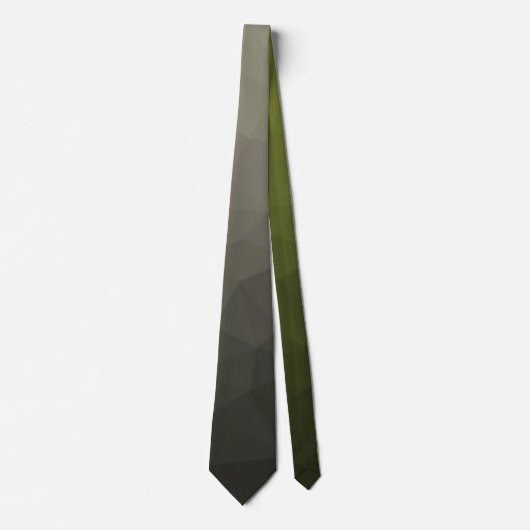 Cravate Gray brown army military gradient geometric mesh (Devant)