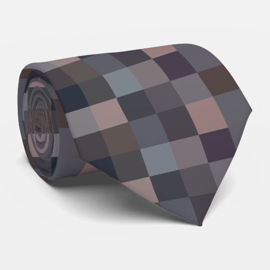 Cravate Gray Color Checkerboard (Roulé)