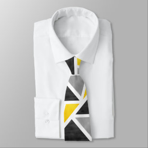 Cravate Gray jaune blanc Abstrait