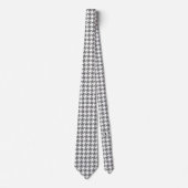 Cravate Gray Pied de Poule Houndstooth blanc (Devant)