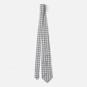 Cravate Gray Pied de Poule Houndstooth blanc (Dos)