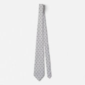 Cravate Gray White Moroccan Quatrefoil Pattern #5 (Devant)