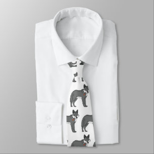 Cravate Gray wolf with pipe cartoon