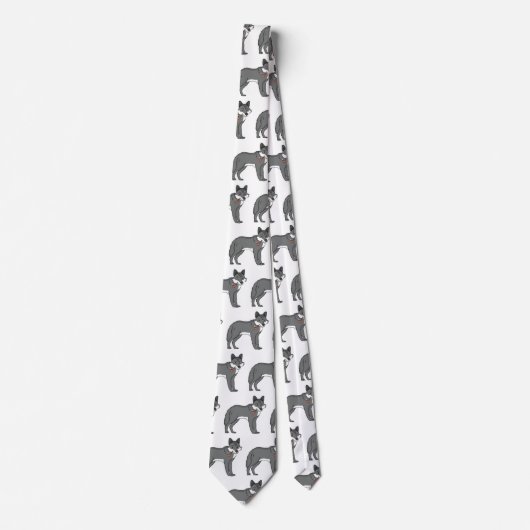 Cravate Gray wolf with pipe cartoon (Devant)