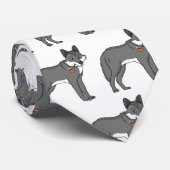 Cravate Gray wolf with pipe cartoon (Roulé)