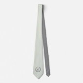 Cravate Gray Wreath Avec Monogramme Mint-Green Tin Stripes (Devant)
