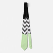 Cravate Gray Zigzag, Gray Chevron, Zigzag Pattern, Mint (Devant)
