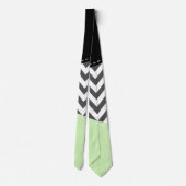 Cravate Gray Zigzag, Gray Chevron, Zigzag Pattern, Mint (Dos)