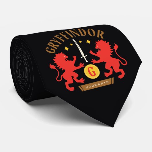 Cravate GRAYFFINDOR™ Maison double Lion épée graphique (Roulé)