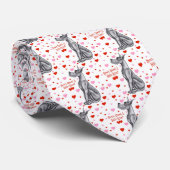 Cravate Great Dane Black Valentine's Day Kiss (Roulé)