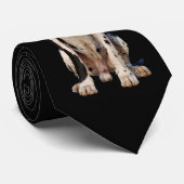 Cravate Great Dane sur noir (Roulé)