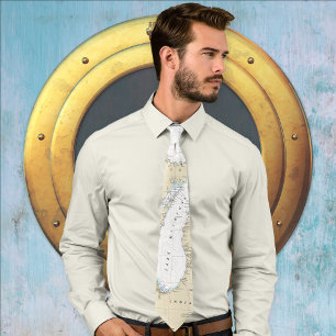 Cravate Great Lake Michigan Authentic Carte Nautique