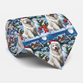 Cravate Great Pyrenees Winter Wonderland Noël Joie (Roulé)