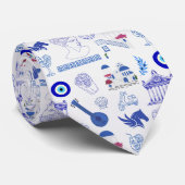 Cravate Grèce Bleu et Blanc (Roulé)