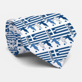 Cravate Grèce - Joueurs de football (Roulé)