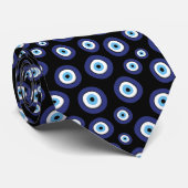 Cravate Greek Evil Eye Pattern (Roulé)