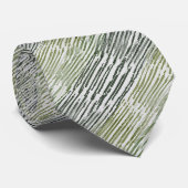 Cravate Green Abstract Diagonal Lines Tribal Vibe  (Roulé)