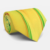 Cravate green and golden chrome waves (Roulé)