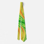 Cravate green and golden chrome waves (Dos)