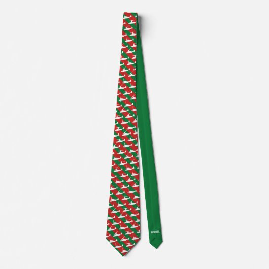 Cravate Green and Red Stripe Osprey Pattern Christmas (Devant)