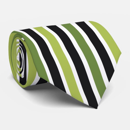Cravate Green Black Stripes (Roulé)