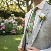 Cravate Green Butterfly Pattern for Nature Lovers