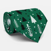 Cravate Green Christmas Tree Forest Motif (Roulé)